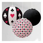 Pop The Party Casino Party Decoration Casino Paper Lanterns Poker Party Lanterns Casino Themed Party Centerpiece Decoration For Birthday Pack Of 3|Multicolor