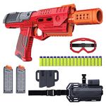 DART ZONE Pro-Series MK-2.1 Dart Blaster, Toy Foam Blaster Set, Half-Length Darts & Refill Cartridges, Toy Foam Blaster for Teens and Adults 14yrs and Up (Amazon Exclusive) , Red