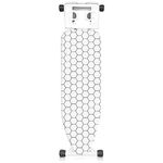 Amazing Tour Lightweight Ironing Board - 110 x 30cm Table Folding Metal Iron,Lightweight Iron Board Rack Foldable Non Slip Adjustable Height, White Cellular Grid