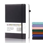 Deziliao 320 Pages Large A4 Lined Journal Notebooks with Pen Loop, Hardcover Notebook Journal for Work, 100Gsm Premium Thick Paper,8.5''×11'' College Ruled for School Work, Black