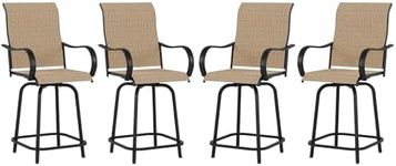 VONZOY Patio Swivel Bar Stools Set 