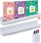 YAMMI 2 Pack Magnetic Book Shelf for Whiteboard Classroom - Upgraded Version Magnetic Shelf for Organizing Books on Whiteboards - Includes 1 Pack Magnetic Pen Case (White)