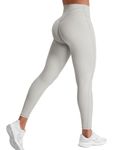 YEOREO Grace Workout Leggings for Women Butt Lifting Tummy Control High Waist Gym Yoga Compression Pants White Grey S