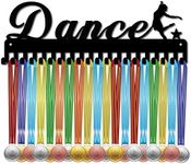 CREATCABIN Dance Medal Holder Dancer Medals Hanger Display Stand Wall Mount Hanger Decor Stainless Steel Metal Hanging for Home Badge Medalist Ballet Running Soccer Gymnastics Over 60 Medals, Black