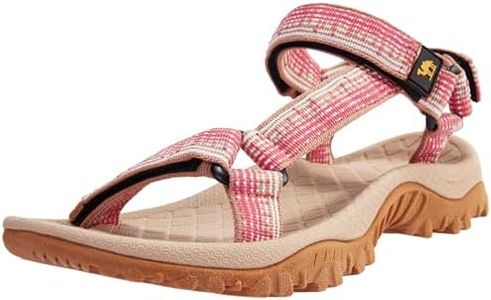CAMEL CROWN Hiking Sport Sandals for Women Anti-skidding Water Sandals Comfortable Athletic Sandals for Outdoor Wading Beach khaki/pink 9