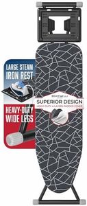 Bartnelli Ironing Board | Space-Saving and Ultimate Iron Board Experience 13x43 | Reinforced Steel Legs, Adjustable Height, 4-Layer Padding, Patent Folding System, with Convenient Iron/Steam Rest