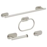 Planet Stainless Steel Self Adhesive 16 inch Towel Holder/Napkin Holder/Paper Holder/Robe Hook for Bathroom/Bathroom Accessories - 4 Pcs Combo (Matt)