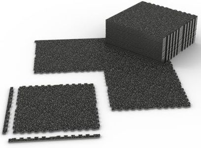 Mikolo 0.56 Inch Thick Gym Flooring for Home Gym, 36 Tiles Exercise Equipment Mats with EVA Foam and Rubber Top, Interlocking Puzzle Rubber Gym Flooring, Protective Flooring Mat