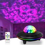 Laliled Ocean Wave Projector, 7-Color Star Projector with Remote Control, Timer Night Light for Kids & Adults - Ideal for Room Decor, Family Gatherings, Birthday Gifts & Parties (Black)