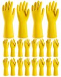 ThxToms 10 Pairs Rubber Cleaning Gloves, Reusable Household Dishwashing Gloves for Women Men, Kitchen and Bathroom Cleaning, Gardening, Pet Care, Extra Thickness, 20 Mil, 13", Heavy Duty, Non-Slip, XL