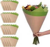 the florist Supply Market Bloom Sleeves 20 Pack 17 x 17 x 5.6 Inch FSC Certified Flower Bouquet Wrapping Paper, Flower Bouquet Bags Kraft Paper Sleeves, Gift-Ready for Wedding, Birthday, Green