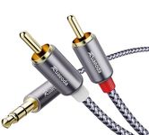 Ruaeoda 3.5mm to RCA Audio Cable 20 ft, Braided RCA to 3.5mm AUX to 2-Male RCA Audio Auxiliary Stereo Y Splitter Cable 1/8 to RCA Stereo Cable Audiophiles Headphone RCA Cable [Double-Shielded]