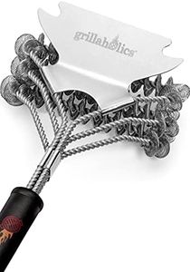 Grillaholics Bristle Free Safe Grill Brush Safer Than Grill Brushes with Wire Bristles Professional Heavy Duty Stainless Steel Grill Cleaner Healthier BBQ on Gas or Charcoal Grills