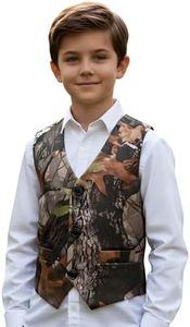HBDesign Boys 1 Piece 3 Button Custom Casual Dress Camouflage Vest 13