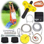 Velots Ziplines Kits for Backyard, 160FT Zip Lines Kit 350LB Kids Toys Play Set, Adults Playground Games Outdoor, Yellow