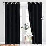 NICETOWN Black Blackout Curtains fo