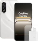 OnePlus Nord 5 Smartphone 8GB RAM 256GB Storage, 6.83" 144Hz AMOLED, Snapdragon 8s Gen 3, 50MP Dual Camera, 5200mAh Battery, with 80W Charger, White