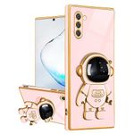 AWZHYDT Galaxy Note 10 Case for Astronaut Stand, Designed for 6D Electroplated Galaxy Note 10 4G/5G Phone Case,Soft TPU Protective Shockproof Flexible Samsung Galaxy Note 10 Case 6.3 inch,Pink