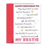 Best Friend Birthday Gifts for Women Friendship Best Friend Birthday Card Bestie Birthday Gifts for Women Female Bestie Birthday Card Funny Bestie Gifts for Women Happy Birthday Card Soul Sister Bff