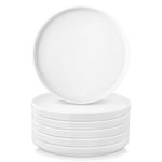 vancasso Venus Ceramic Dessert Plates Set of 6, 8 inch Dinnerware Set for Kitchen, Dinner Plates, Pasta Plates, Salad Plates, Microwave, Oven, and Dishwasher Safe, Scratch Resistant, White