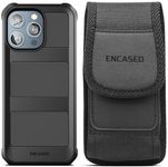 Encased 2-in-1 Belt Set for iPhone 15 Pro Max - Protective Armor Case [MagSafe Compatible] and Ballistic Nylon Holster Clip Pouch (2023 Release) - Black