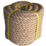 zhitao 50 Feet x 1 Inch Natural Thick Jute Rope Twisted Manila Rope Hemp Rope for Craft ock Decorative Landscaping Climbing,Tree Hanging Swing Tug War Rope