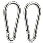 Carabiner Clip 4 Inch Spring Snap Hook Heavy Duty 2pcs 10x100mm for Hammock Punching Bags Swing Chairs Gym Equipment Camping Hiking