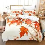 Leaf Queen Bedding Set Maple Leaf Duvet Cover Set Bedding Digital Printing Bed Linen King Size Duvet Cover Set Bedding Set 61x79inch Full Size Comforter Sets