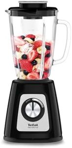 Tefal Blendforce II Blender, 2L Glass Jug, 1.25L Effective Capacity, 800W, 4 Removable Powelix Blades, Smoothie Blender, Ice Crush, 2 Speeds + Pulse Kitchen Blender, Black, BL435840