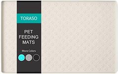 TORASO (60cm×40cm) Silicone Waterproof Pet Feeding Mats, Food Mats, Pet Placemat for Dog and Cat, Mat for Prevent Food and Water Overflow, Non Slip, Washable, Easy Clean(Cream,L,1pc) CA