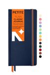 NEORAH - Petite – Plain Notebook - 110 GSM - 160 Pages | Size (21.0 cm x 10.5 cm) - Elastic Band Enclosure Completely Handmade (Dark Blue)