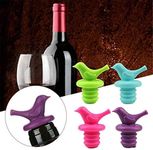 THW Wine Bottle Stopper Silicone Wine Bottle Sealer Silicone Beverage Bottle Plug Wine and Beverage Bottle Stopper Rubber Wine Saver for Bar, Kitchen, Holiday Party, Wedding (Pack of 4)