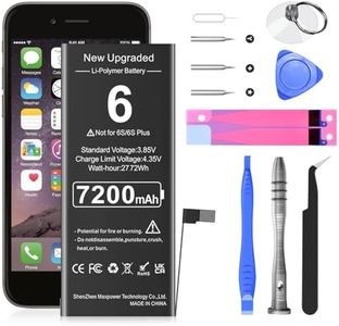 [7200mAh] Battery for iPhone 6, 2024 New Upgraded High Capacity 0 Cycle Li-Polymer Replacement Battery for iPhone 6 Models A1586, A1589, A1549 with Complete Professional Repair Tool Kit