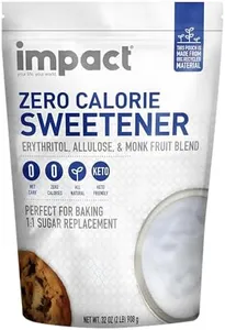 Impact Allulose, White Monk Fruit & Erythritol Sweetener Blend - Gluten Free, Zero Calories, Keto, Vegan, Non-GMO - 1 is to 1 Sugar Substitute - 2lbs