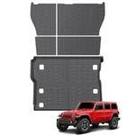 Utiiy Cargo Mat with Seat Back Cover Fit for 2018-2024 Jeep Wrangler JL Unlimited 4X4 with Subwoofer, Cargo Liner Anti-Slip Trunk Mat TPE for Wrangler JL 4dr Accessories(Not fif 4XE)