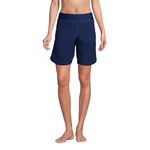 Lands' End Womens Comfort Waist 9in Board Short NEW Deep Sea Navy Plus 20w