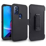 Customerfirst for Motorola Moto-G Pure Phone Case: G Play 2023 | G Power 2022, with Belt Clip Holster Heavy Duty Rugged Shockproof Full Body Protection Kickstand Phone case (Black)