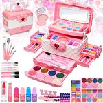 Kids Makeup Kit Toys for Girls - Kids Toys Washable Real Girls Make Up Set Princess Little Girl Makeup,Children Pretend Play Makeup Set Toddler Girls Toys for Age 3-12 Christmas Birthday Gifts