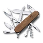 Victorinox Swiss Army Knife - Huntsman - 15 Functions, Multi-utility tool - Walnut Wood Brown, 91 mm