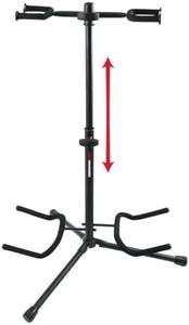 Gator Frameworks Adjustable Double Stand Holds Two Electric or Acoustic Guitars (GFW-GTR-2000)