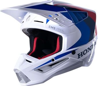 Alpinestars 8308123-2217-M: Honda S-M5 Helmet White/Blue/Red Glossy Md
