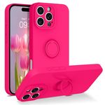 BENTOBEN for iPhone Pro, Phone Case iPhone Pro, Slim Fit Soft Silicone Gel Rubber Bumper Kickstand Ring Holder Shockproof Drop Protective Girls Women Boy Men Cover, Hot Pink