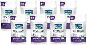 SmartMouth Dry Mouth Dual-Action Mints - Sugar-Free Breath Mints - 50 Count, 8 Pack, Mellow Mint