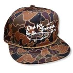 ThatsRad Out for Trout Camouflage Trucker Hat Visor Rope Snapback Camo Fly Fishing, Cody, Medium-X-Large