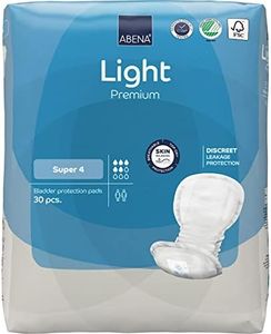 ABENA Light Incontinence Pads, Eco-Labelled Women's Pads Adults, Breathable and Comfortable with Fast Absorption and Protection, Light Maxi 4, White, 850 ml, 30 PK