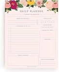 Bliss Collections Daily Planner, 50 Undated 8.5 x 11 Tear-Off Sheets, Blush Floral Calendar, Organizer, Scheduler, Productivity Tracker, Meal Prep, Organize Tasks, Goals, Notes, Ideas, To Do Lists