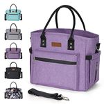 Insulated Lunch Bag for Women men,Leakproof Cool Bag Lunch Box with Shoulder Strap,Thermal Large Lunch Bag Adults ,Reusable Packed Lunch Bag for Office Work Picnic Camping School Beach (Purple)