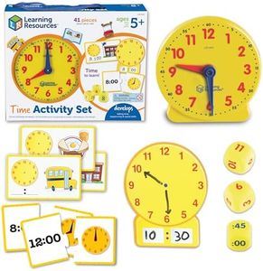 Learning Resources Time Activity Set, Ages 5–7, Teaching Time Toy, Learn to Tell Time, Homeschool Clock Kit, Analogue & Digital Activities