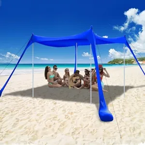 COMMOUDS Beach Tent Sun Shelter - UPF50+ Pop Up Beach Canopy with Sandbags & Sand Shovel & Windproof Poles, Portable Sun Shade for Beach, Camping, Picnics, Backyard (12x12FT)