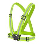 SHASALES™ Reflective Vest with Reflector Bands Reflective Running Gear for Men and Women. Night Walking Biking Safety Straps (GREEN)